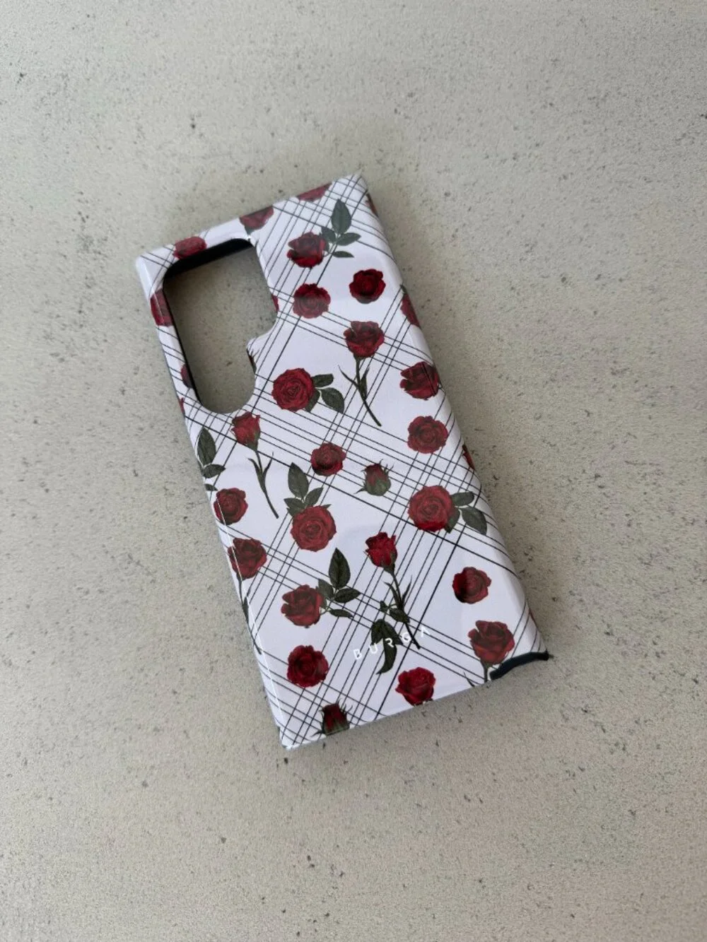 Burga Tough Case Samsung Galaxy S24 Ultra — Red Roses Floral Plaid, New